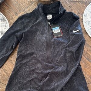 Nike Black Patterned Quarter-Zip Top